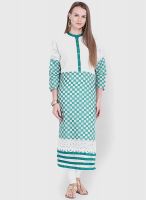 Folklore Green Printed Kurtas