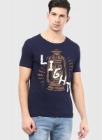 Forca By Lifestyle Navy Blue Round Neck T-Shirt