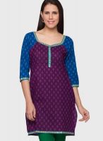 Globus Purple Printed Kurta