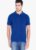 Highlander Blue Solid Polo TShirts