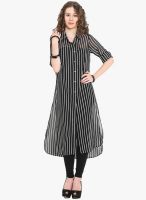 Hope and Luck Black Striped Shift Dress