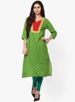 Indidori Green Printed Kurtis