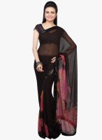 Jashn Black Printed Saree