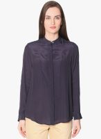 Label Ritu Kumar Navy Blue Solid Shirt