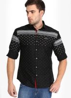Locomotive Printed Black Casual Shirt