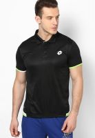 Lotto Black Solid Polo T-Shirts