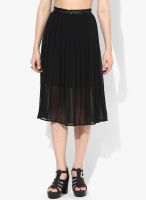 MANGO-Outlet Black Flared Skirt