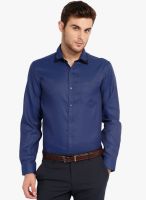 Mark Taylor Blue Solid Slim Fit Formal Shirt