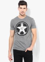 Marvel Grey Solid Round Neck T-Shirts