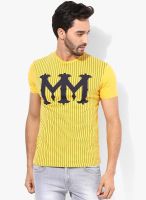 Monteil & Munero Yellow Printed Round Neck T-Shirts