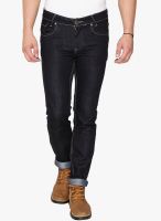 Mufti Solid Blue Narrow Fit Jeans