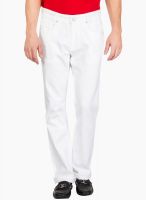 Mufti White Mid Rise Regular Fit Jeans