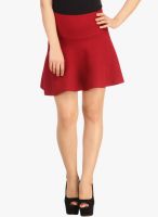 N-Gal Maroon Flared Skirt