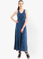 Nun Blue Colored Printed Maxi Dress