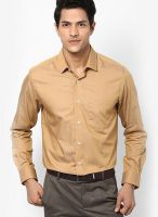 Peter England Khaki Slim Fit Formal Shirt