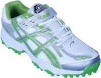 Proase Stud Cricket Shoes(White, Green)