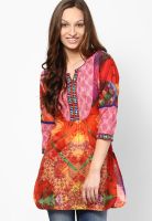 Rain & Rainbow Orange Printed Kurtas