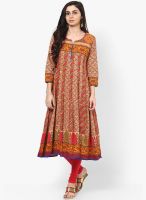 Rain & Rainbow Red Printed Kurtas