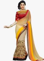 Roop Kashish Beige Embroidered Saree