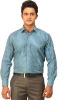 Seven Days Men's Checkered Formal Blue, Green Shirt