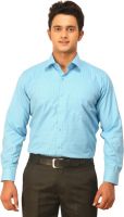 Seven Days Men's Checkered Formal Light Blue Shirt
