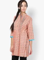 Shree Peach Printed Kurta