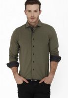 Smokestack Solid Olive Casual Shirt