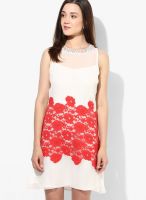 Soie Off White Colored Solid Maxi Dress