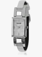 Sonata Nd8982Sl03 White/Silver Analog Watch