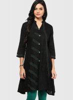 Span Black Printed Kurtis