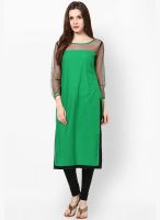 Sringam Green Solid Kurta