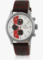 Titan 1634Sl02 Brown/Silver Chronograph Watch