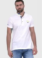 United Colors of Benetton White Solid Polo T-Shirts