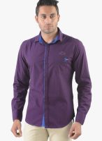 Vintage Purple Slim Fit Casual Shirt