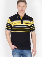 Wilkins & Tuscany Black Striped Polo T-Shirts