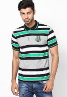 Wilkins & Tuscany Grey Striped Polo T-Shirts