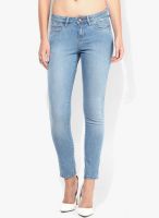 Wrangler Blue Mid Rise Skinny Jeans