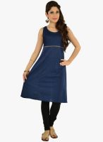 9rasa Blue Color Solid Kurti
