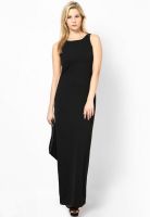 AND Black Colored Solid Maxi Dress