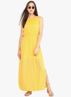 AND Yellow Colored Solid Maxi Dress
