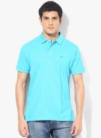 Allen Solly Blue Solid Polo T-Shirts