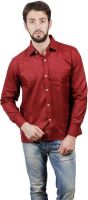 Alnik Men's Solid Formal Maroon Shirt