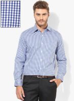 Arrow Blue Checked Regular Fit Formal Shirt