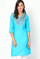 Aurelia Aqua Solid Kurtis