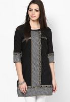 Aurelia Black Solid Kurtis