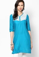 Aurelia Blue Solid Kurtis