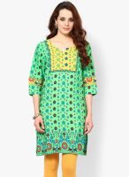 Aurelia Green Printed Kurtis