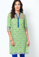 Aurelia Green Printed Kurtis