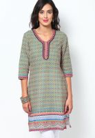 Aurelia Green Printed Kurtis