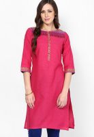 Aurelia Pink Solid Kurtis